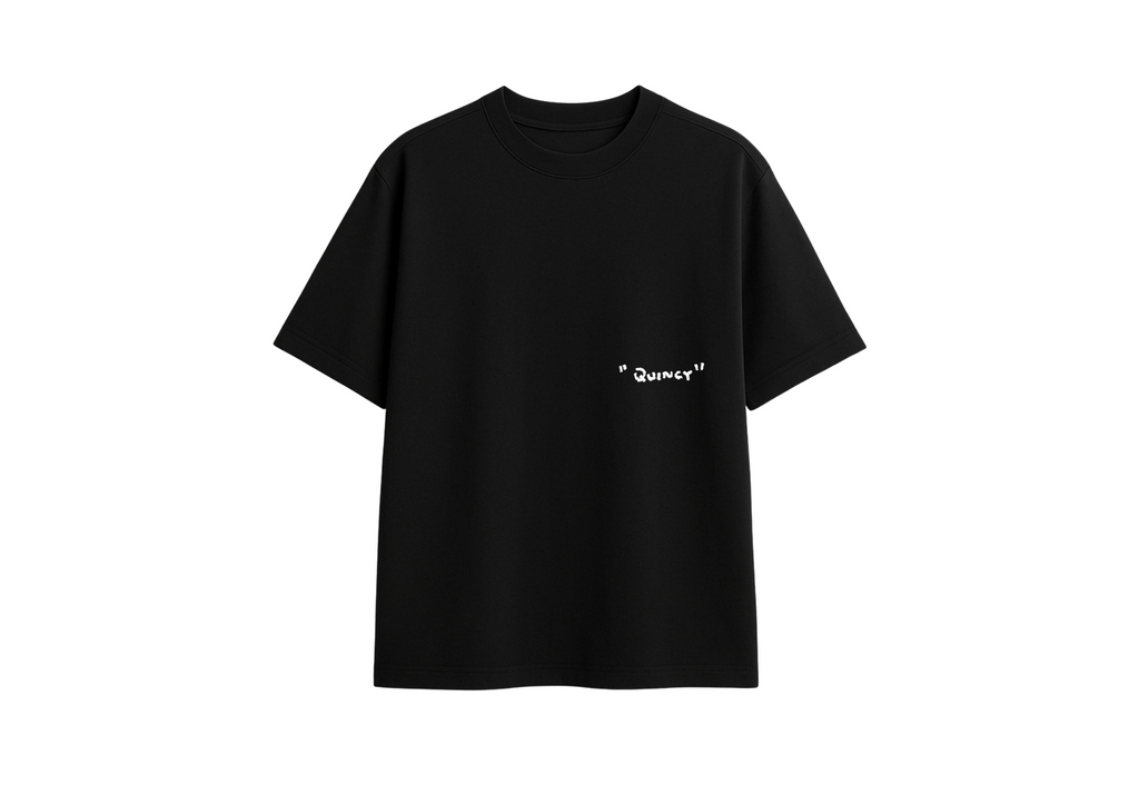 T-SHIRT BOXY BLACK OM QUINCY JONES