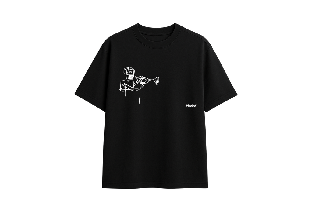 T-SHIRT BOXY BLACK OM QUINCY JONES